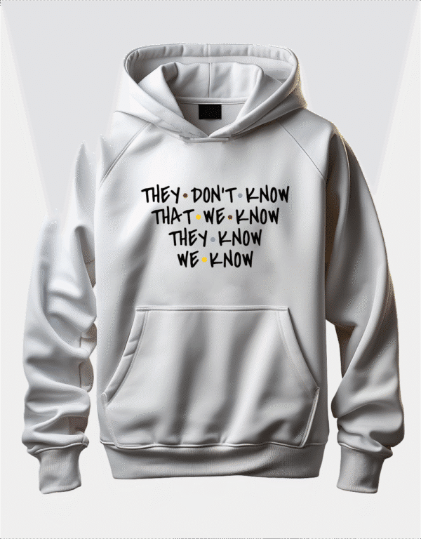 Худі з принтом "THEY DON'T KNOW THAT WE KNOW THEY KNOW WE KNOW”