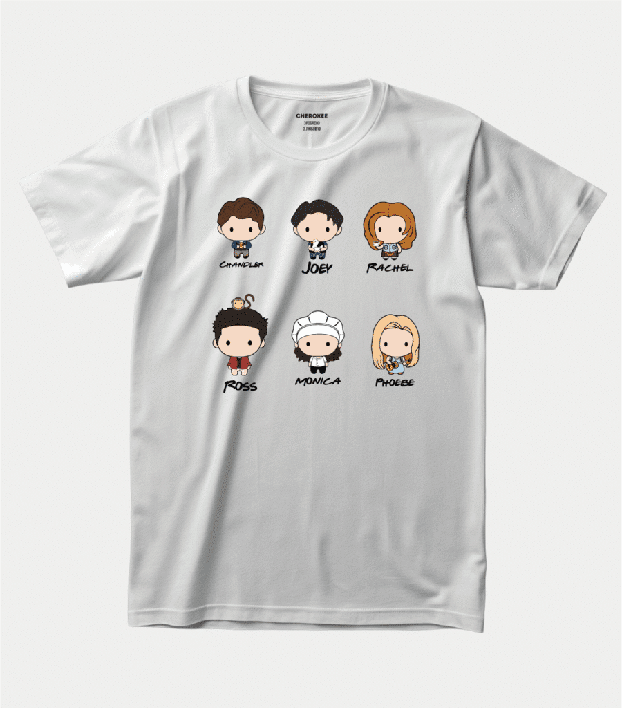 Футболка з героями серіалу “Друзі” — “Chandler, Joey, Rachel, Ross, Monica, Phoebe”