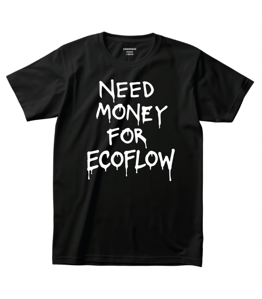 Футболка з іронічним написом — “NEED MONEY FOR ECOFLOW”