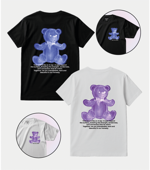 Парні футболки з оригінальним принтом “Blue Bear / Pink Bear”