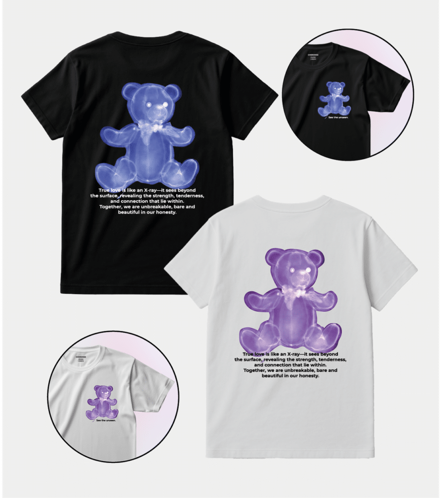 Парні футболки з оригінальним принтом “Blue Bear / Pink Bear”