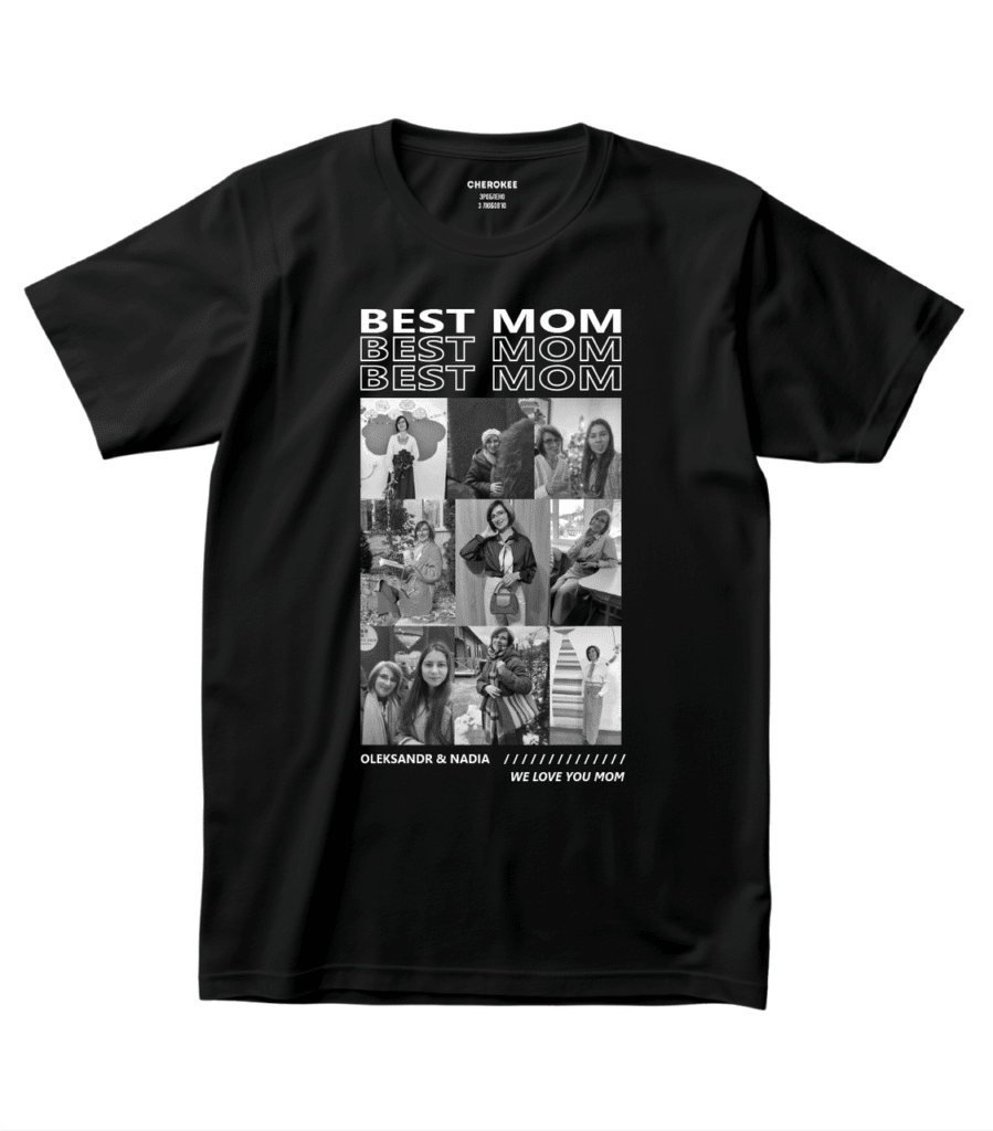 Футболка на подарунок для мами з вашими фото “BEST MOM”